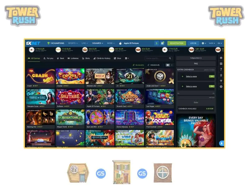 Tower Rush 1xBet in India